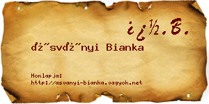 Ásványi Bianka névjegykártya